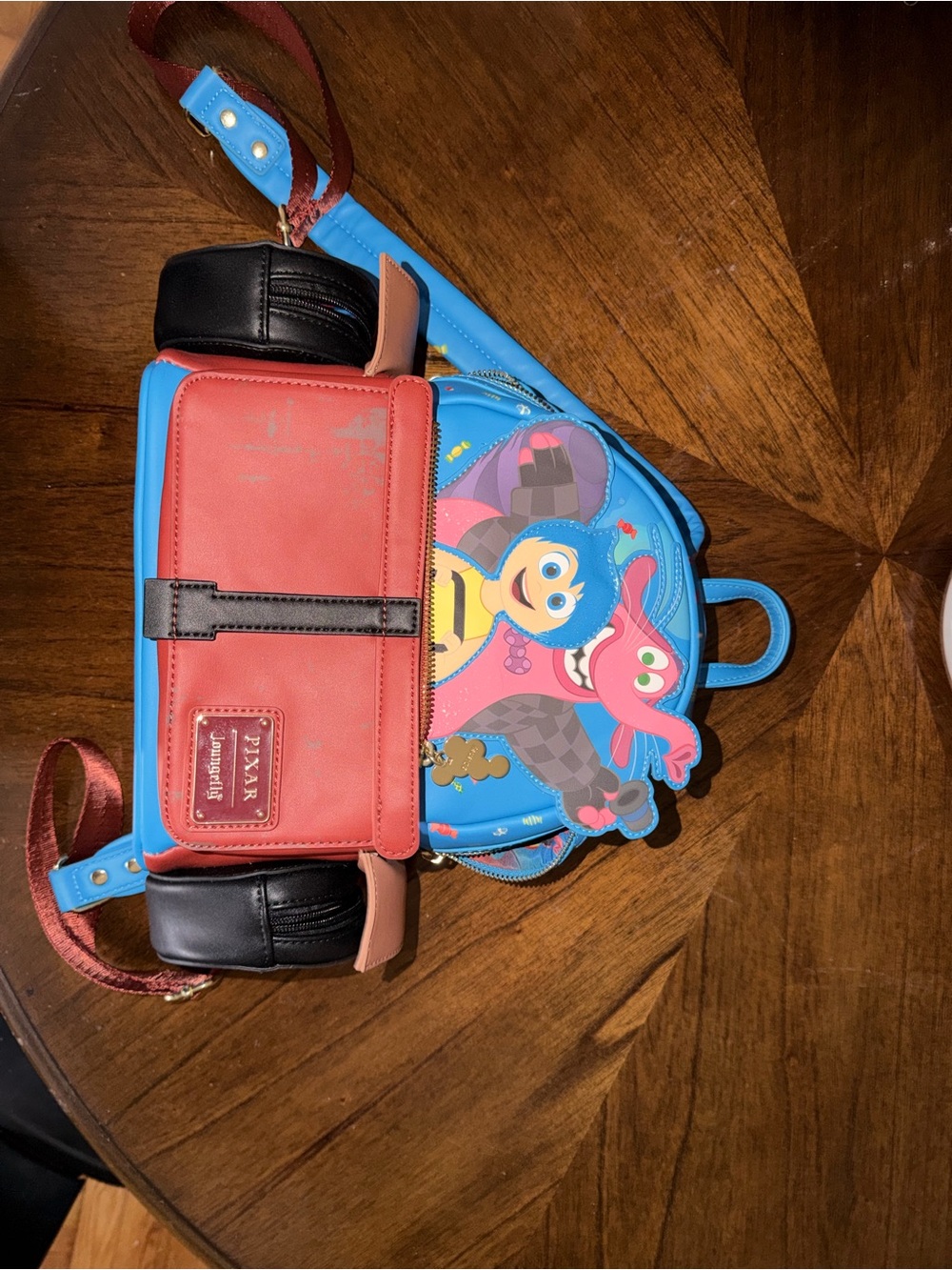 Loungefly Blue and Red Inside Out Character Mini Backpack